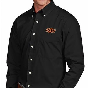 Oklahoma State Black Long Sleeve Collared Shirt